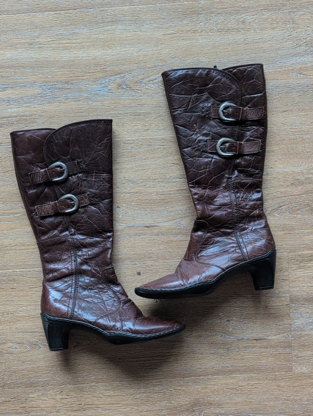 Josef Seibel Women’s Brown Leather Mid-Calf Buckle Boot, 39/ Us 8.5